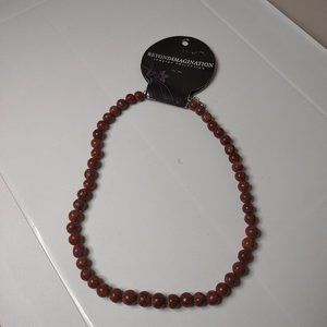 Beyond Imagination Heavy Dark Brown Stone Bead Necklace 20 To 22 Inches Long